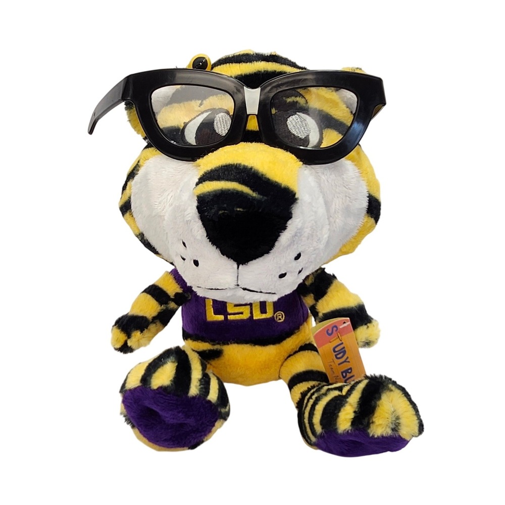 LSU Tigers Study Buddies Team Nerds Mascot Plush Mike the Tiger with‎ Glasses